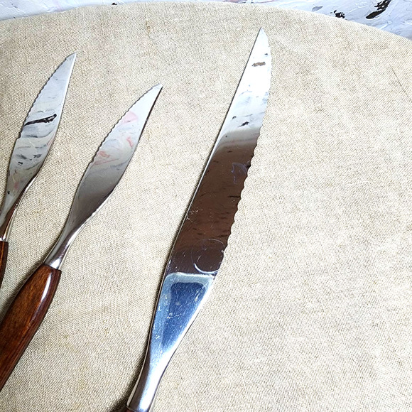 VTG Mid Century Modern Fleetwood Cutlery Flatware Butter/Carving Knives Set/8 - Picture 5 of 5